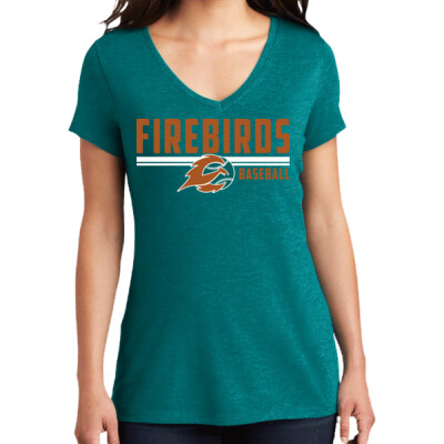 Ladies Triblend V-neck - Firebirds Baseball Thumbnail